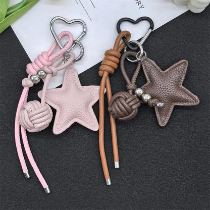 Leather Star Maillard Bag Pendant Bag Hanger Car Keychain Jewelry Gift Decoration Accessories