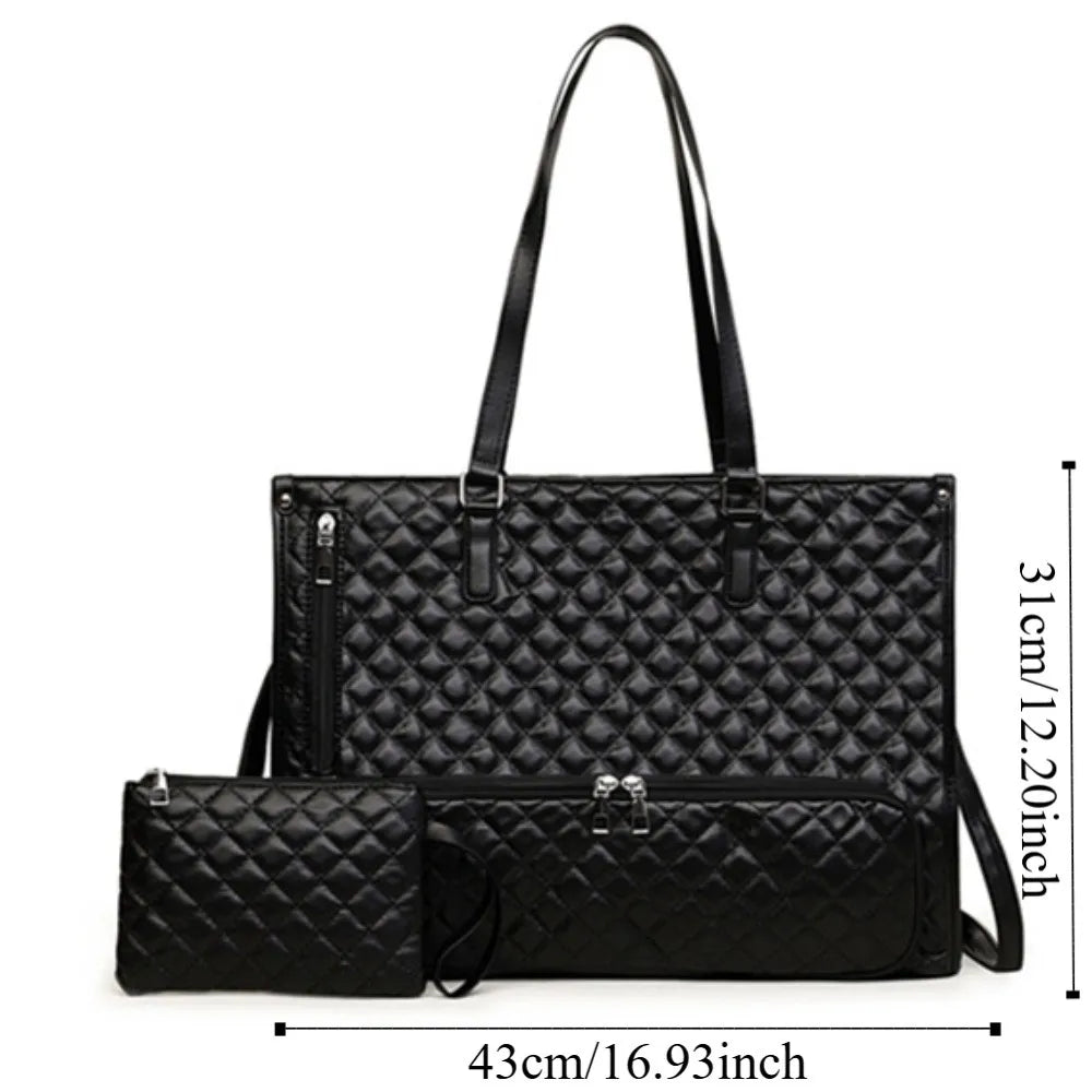 2-in-1 Laptop Lunch Tote Bag Shoulder Strap Lunch Box Multifunctional Laptop Handbag Large Waterproof Portable Laptop Bags