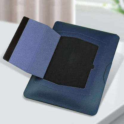 Custom Name Leather 14 Inch Laptop Bag Set Large Capacity Mouse USB Storage Bag Business Computer Stand Waterproof Briefcase