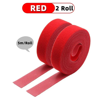 5m/roll Cable Ties Reusable Loop Bundle Self Adhesive Fastener Clip Wire Holder Management DIY Accessories Nylon Strap Organizer