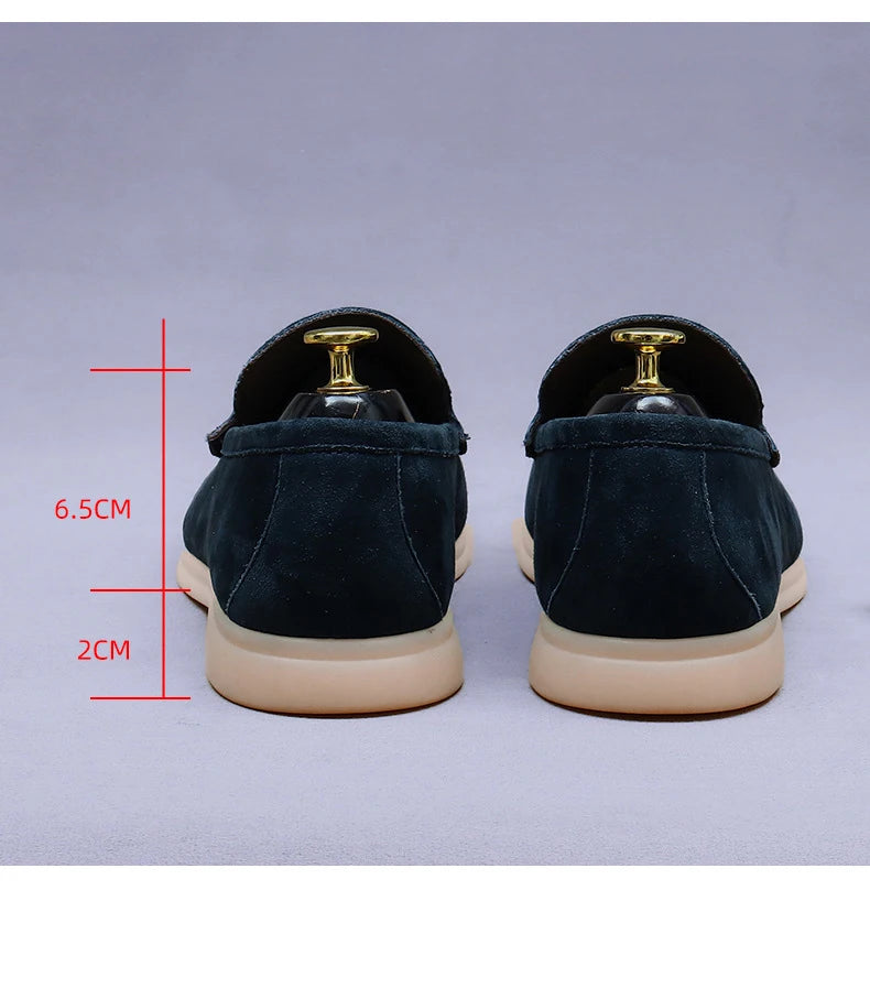Matte Suede Men's Shoes Genuine Leather Retro Low-Top Shoes Business Slip-On Cow Suede Slip-On Soft Men's Casual Leather Shoes