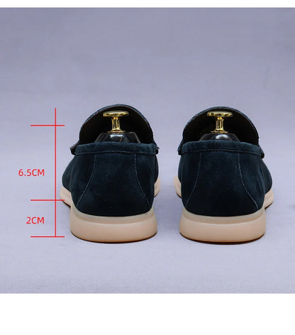 Matte Suede Men's Shoes Genuine Leather Retro Low-Top Shoes Business Slip-On Cow Suede Slip-On Soft Men's Casual Leather Shoes