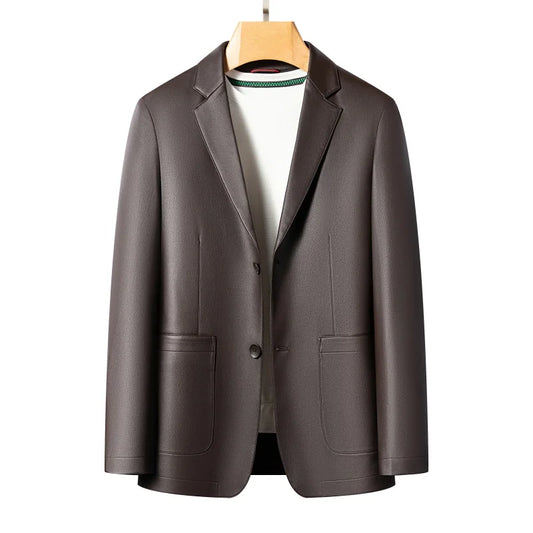 2025 Spring and Autumn leather jackets, casual leather suits, men's leather jackets, and sheepskin slimming high-end
