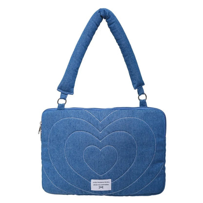Portable Fashion Computer Bag 14 Inches Bowknot Embroidered Laptop Bag Soft Shockproof Laptop Sleeve Office Use