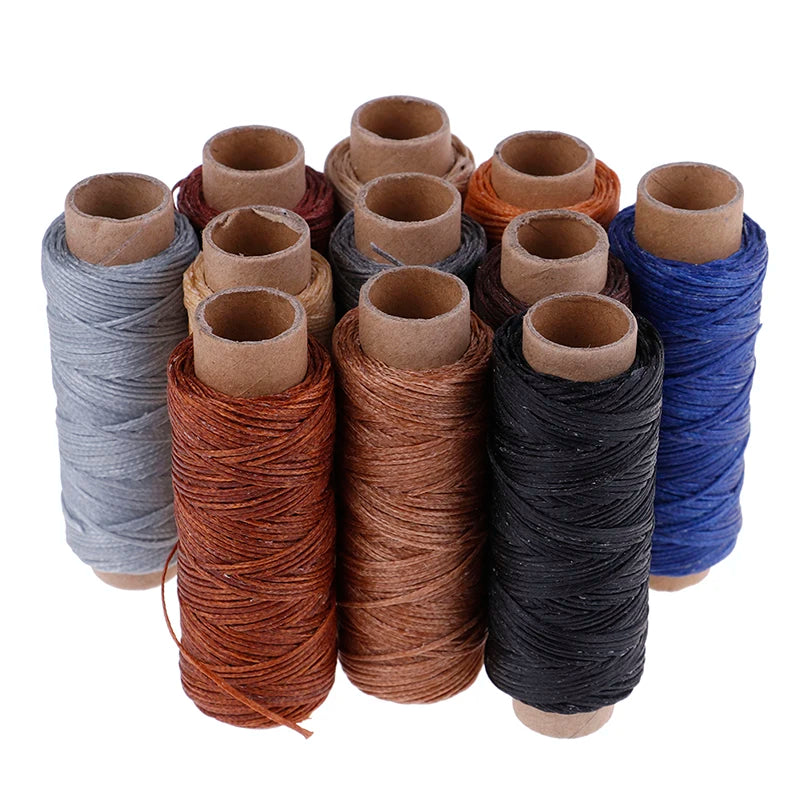 50m/Roll 150D Flat Waxed Thread for Leather Sewing - Hand Stitching Craft Wax String Durable Craft Supply