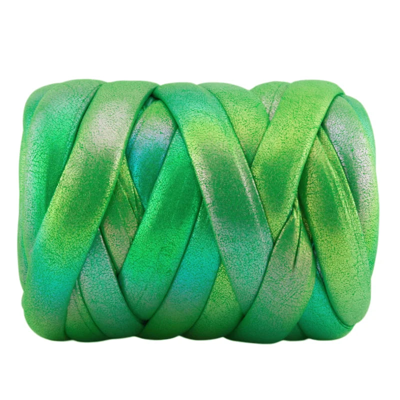 500g Thick Super Bulky Chunky Imitation Metal Leather Yarn for DIY Knitting Crocheting Thread Yarn for Handmade Bags Shoes Craft
