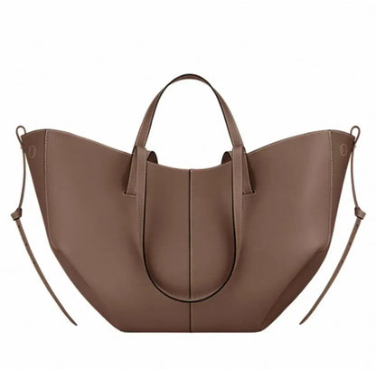 2026 large-capacity handheld single-shoulder tote bag, genuine leather women's bag, underarm bag, cowhide