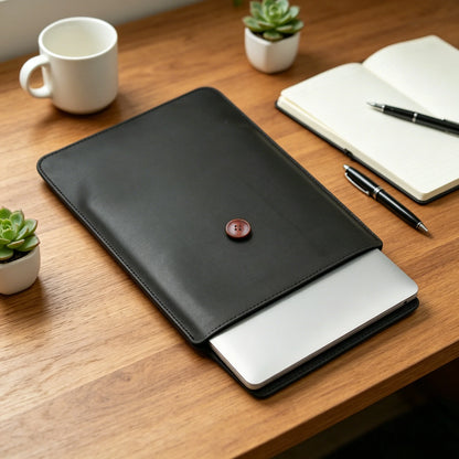 Ultra Lightweight And Soft PU Leather Retro 13/14/15/16 Inch Laptop Bag With Non-magnetic Buttons Suitable For MacBook Air Pro