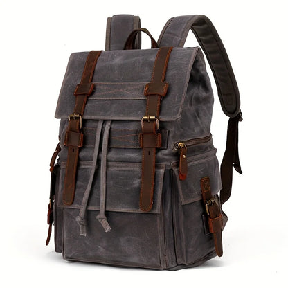 Vintage canvas backpack Leather canvas Backpack Backpack 15-inch laptop tote satchel Academy Shoulder Hiking bag