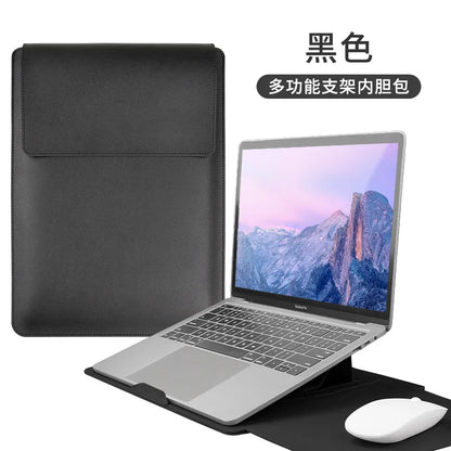 Custom Name Leather 14 Inch Laptop Bag Set Large Capacity Mouse USB Storage Bag Business Computer Stand Waterproof Briefcase
