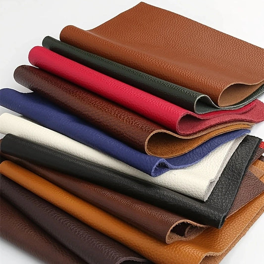 5 Pieces of Mixed-Color Cow Leather Scraps for DIY Leather Crafts, Different Colored Leather Materials
