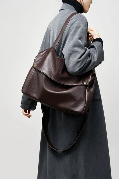Luxury Handbags Soft Leather Shoulder Bags For Women 2025 New First Layer Cowhide Crossbody Bag Designer Purses Slouchy Tote Bag
