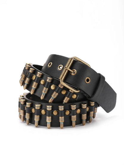 Men's and Women's Belt Elegant Genuine Leather Belt Punk Style Jeans Dress Waist Accessory