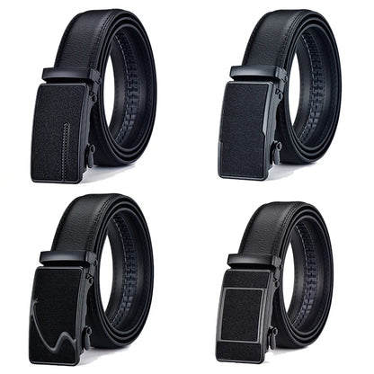 2026 New  cow genuine leather men's belt cowhide strap for male automatic buckle belts for men black buckle belts