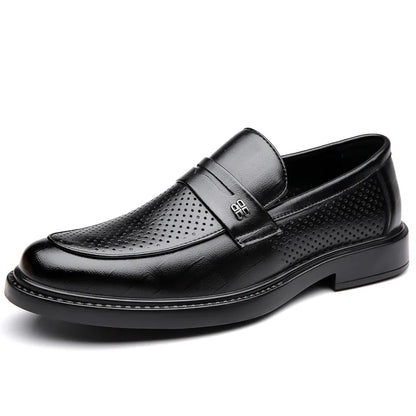 2025 Leather Shoes For Men Comfortable Slip On Loafers Yuppie Brogue Shoes Men British Style Formal Leather Men’s Dress Shoes