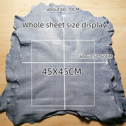 1mm White And Blue Spot Sheepskin. Top-Grain Leather. Real Leather Fabric. DIY For Bags By Hand. Clothing. The Whole Sheepskin
