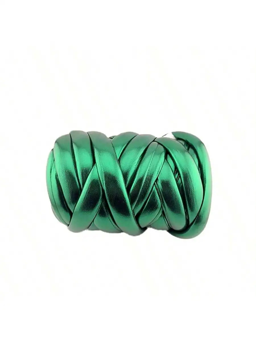 500g Thick Super Bulky Chunky Imitation Metal Leather Yarn for DIY Knitting Crocheting Thread Yarn for Handmade Bags Shoes Craft