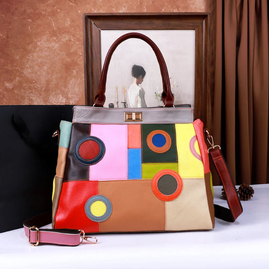 Genuine Leather Crossbody Bag for Women, Handcrafted Cowhide, Retro Handbag, Single Shoulder, Fashionable Design