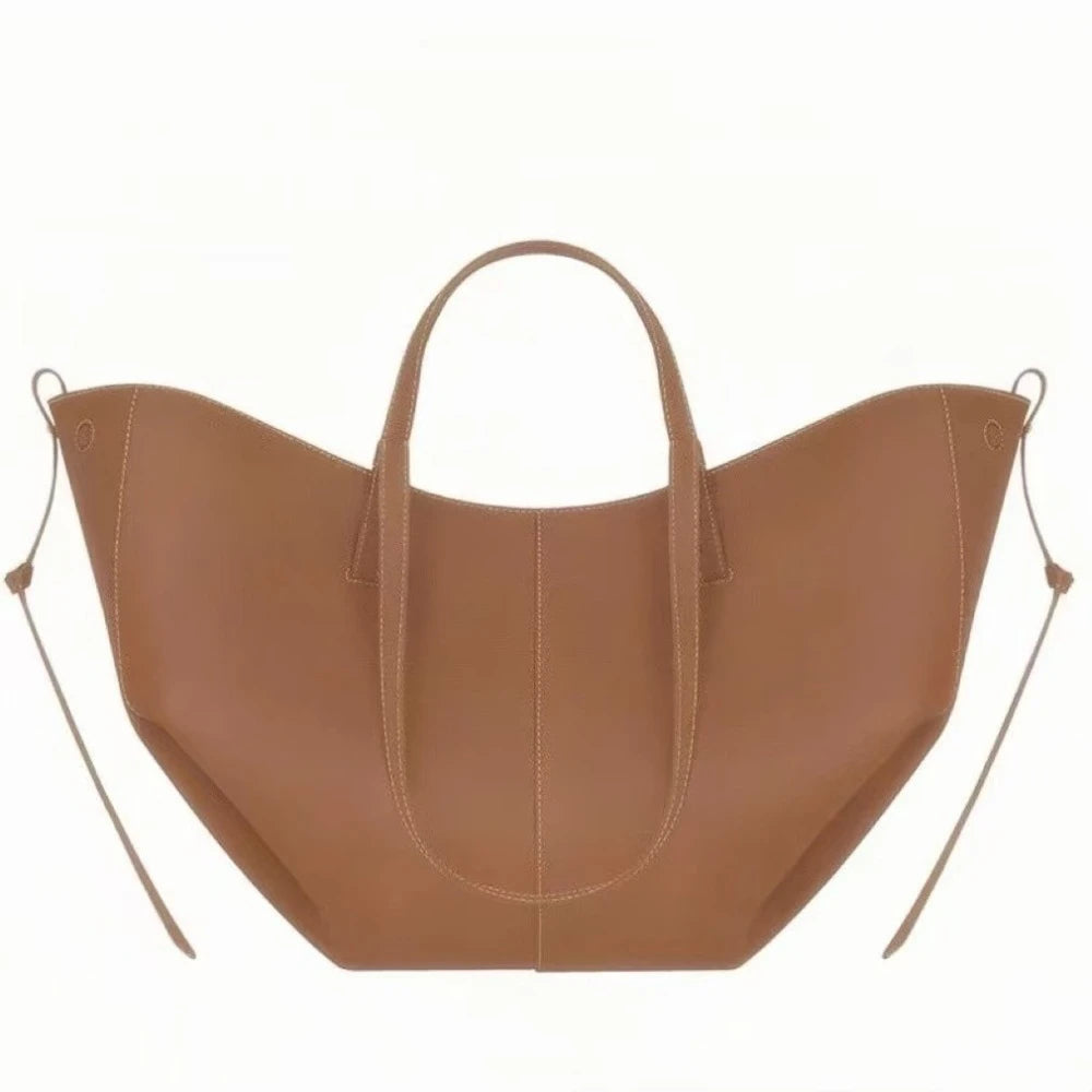 2026 large-capacity handheld single-shoulder tote bag, genuine leather women's bag, underarm bag, cowhide