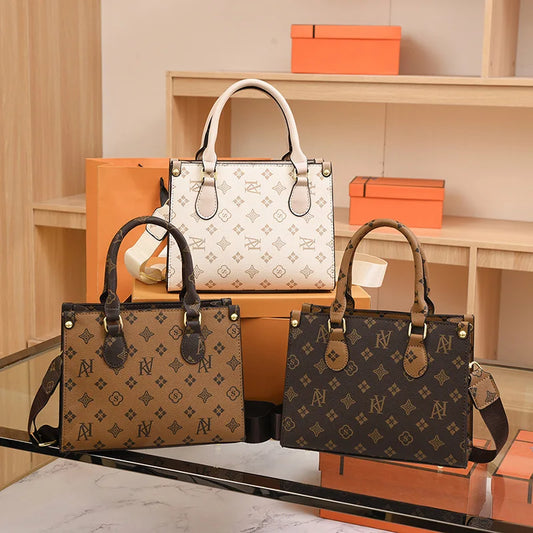 Elegant Ladies Handbag Retro Printed Crossbody Bag for Women Luxury Designer Leather Material Messenger Handbag for Travel