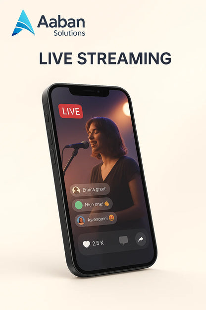 Top-Selling Live Streaming App Development - Custom Branded Android & iOS Solution with HD Streaming & Real-Time Chat Features