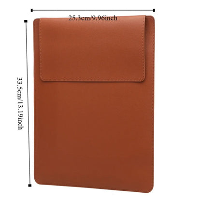 PU Leather 14 Inch Laptop Sleeve Bag Waterproof Adjustable Laptop Sleeve Case Ultra-thin Stain-resistant Laptop Stand Office