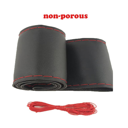 Car Steering Wheel Braid Cover Needles And Thread Artificial Leather Car Covers Suite 4 Color DIY Texture Soft Auto Accessories