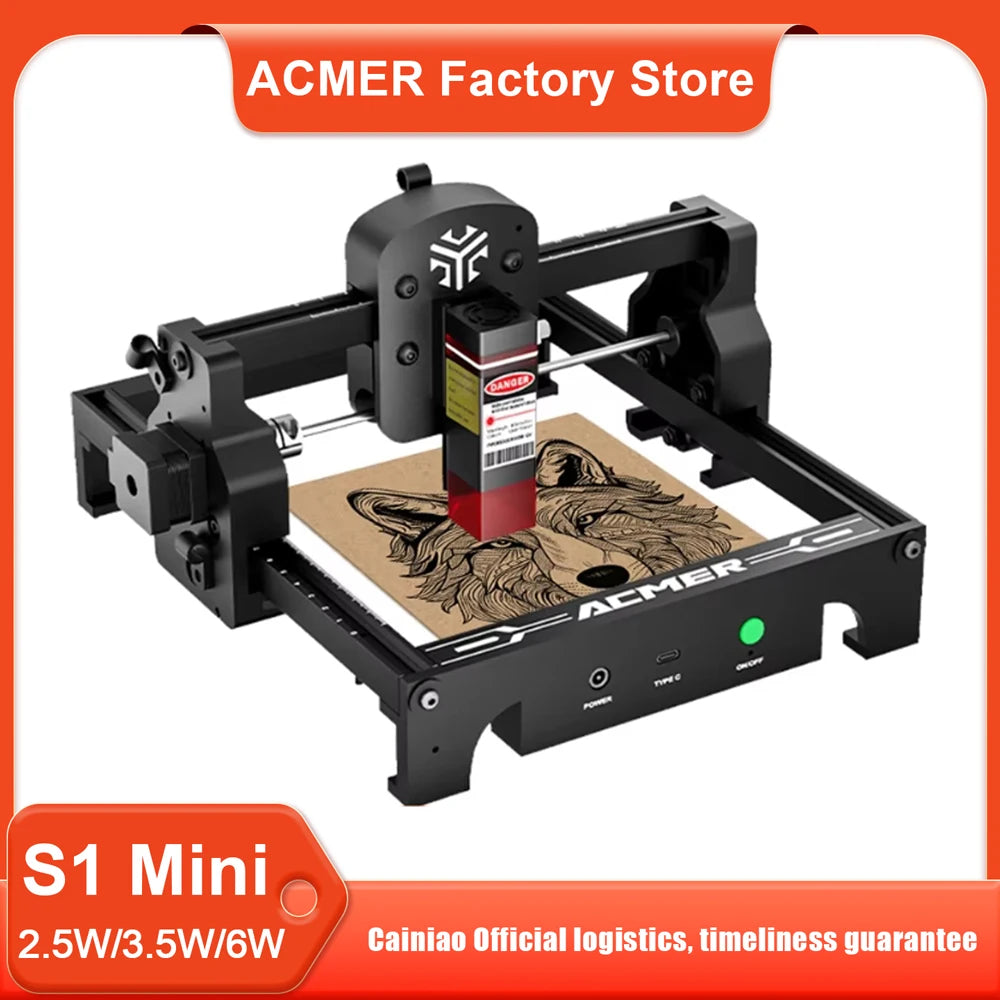 ACMER S1 Mini Portable Laser Engraving Machine DIY Laser Cut Engraver For Engrave Logo Wood Painted Metal Acrylic Glass Leather