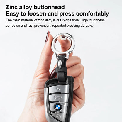 Car keychain men's high-grade multifunctional pendant anti-loss leather jacket hook senior leather car key accessories