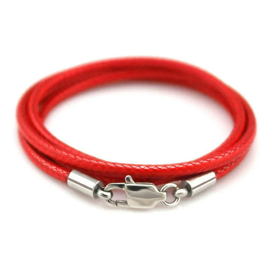 Braided Leather Cord for DIY Lanyard Pendant Necklace Making String Rope Thread Jewelry Making Stainless Steel Lobster Clasp