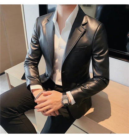 2026 Men's Casual Autumn Winter Brand Clothing Leather Jackets Male Slim Fit Fashion Casual Leather Jackets/Man Coats S-3XL