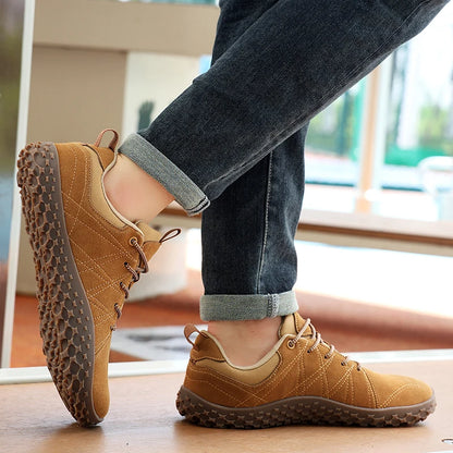 Suede Leather Shoes PU Fabric Wide Toe Shoe Anti Slip Hiking Shoe Workwear Men's Sports Shoes Women's Outdoor Walking Shoes