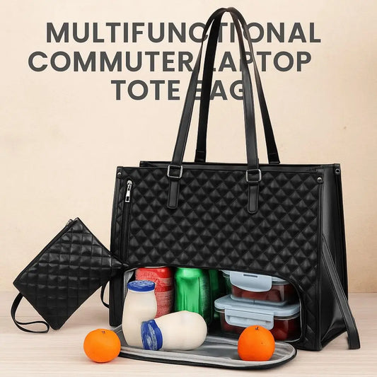 2-in-1 Laptop Lunch Tote Bag Shoulder Strap 15.6inch Multifunctional Laptop Handbag Large Lunch Box Portable Laptop Bags