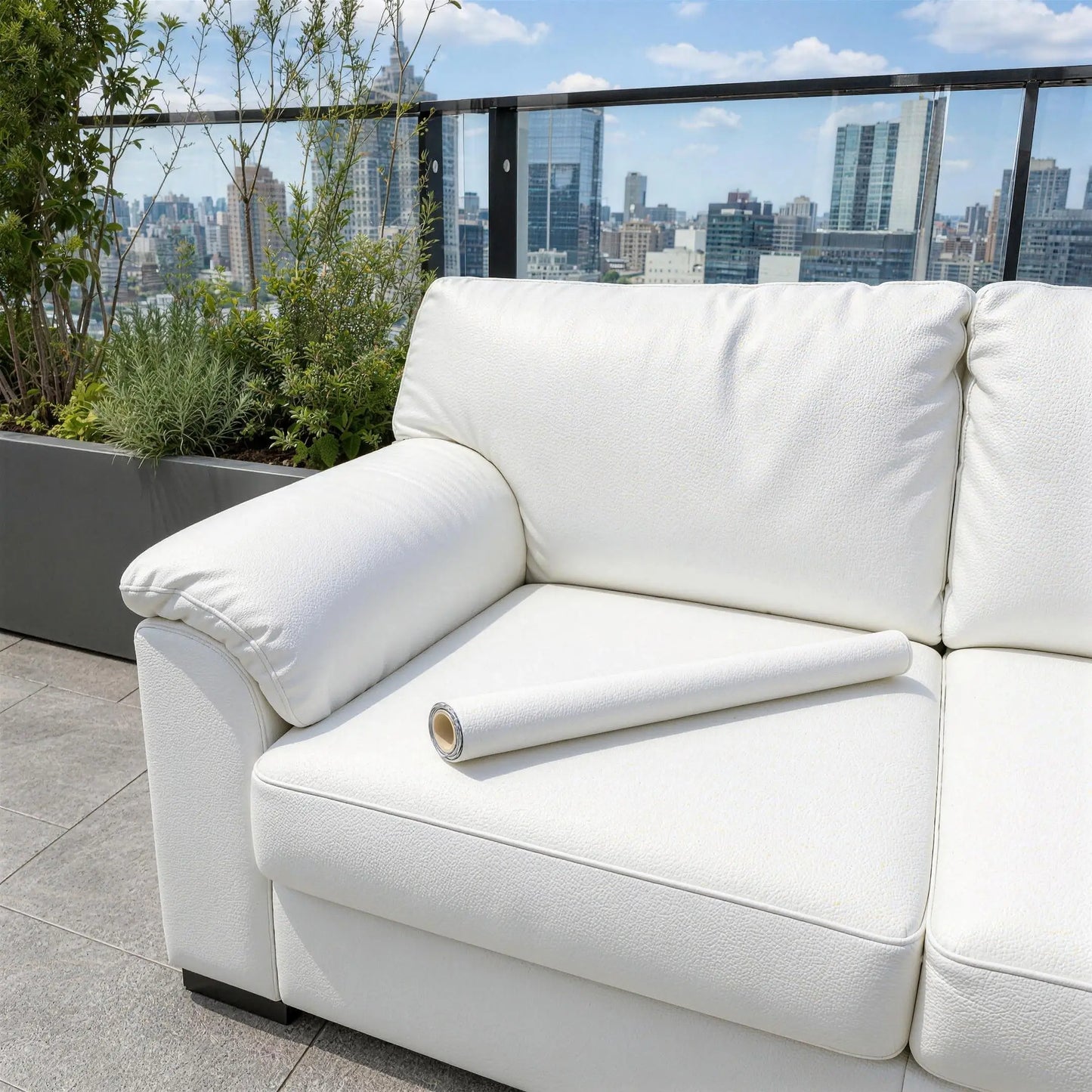 Multiple Widths Available - Self-Adhesive Pu Leather Fabric with a Length of 5m Meters, Waterproof and Wear-Resistant Synthetic Leather Patch, Suitable for Sofa, Car Seat, Furniture, Luggage Repair, and Handmade Decora