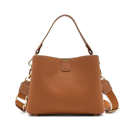 Women's Natural Cow Real Leather Bag Ladies Casual Commuter Shoulder Bags Female Fashion Luxury Retro Crossbody Cowhide Handbag