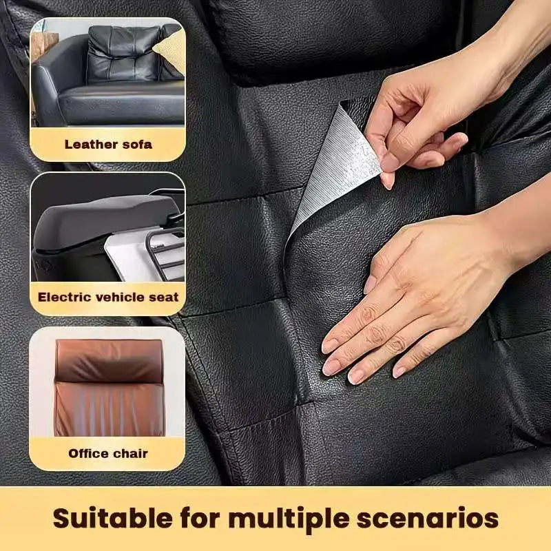 Multiple Widths Available - Self-Adhesive Pu Leather Fabric with a Length of 5m Meters, Waterproof and Wear-Resistant Synthetic Leather Patch, Suitable for Sofa, Car Seat, Furniture, Luggage Repair, and Handmade Decora