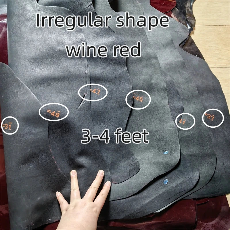 1/1.1mm Burgundy Black Patent Leather. The First Layer Of Sheepskin. Real Leather Fabric. Handmade DIY For Bags.Whole Sheepskin