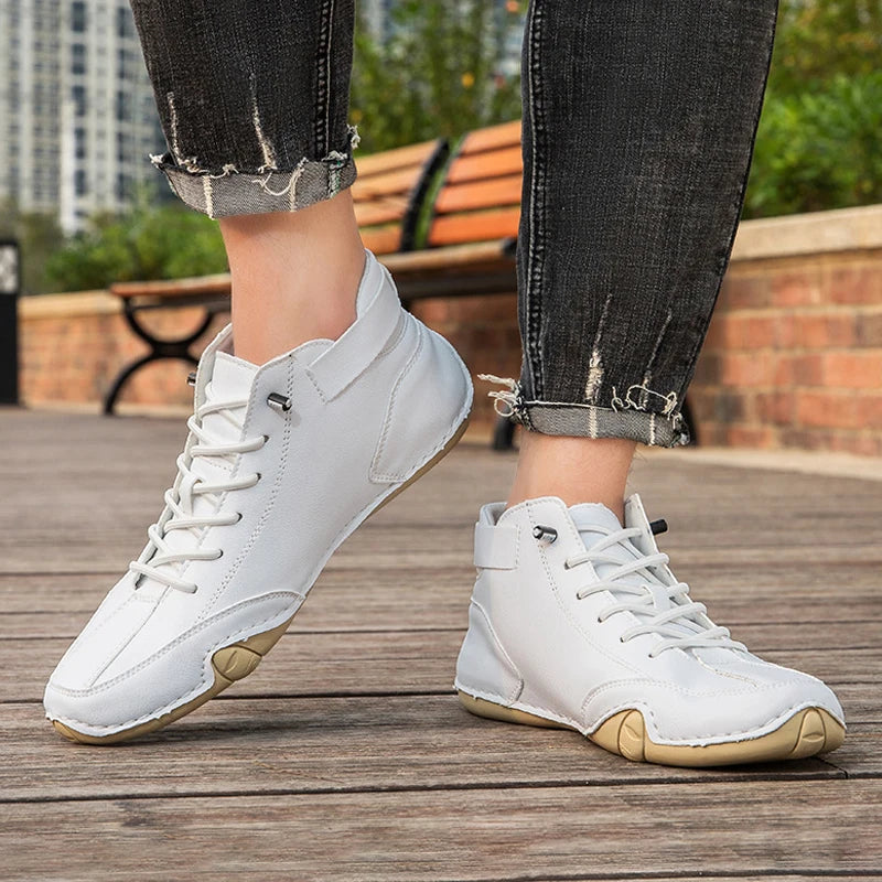 Leather Shoes for Men Casual Sneakers 2025 Waterproof Motorcycle Ankle Boots Italian Brand Men Shoes Luxury High Quality Loafers