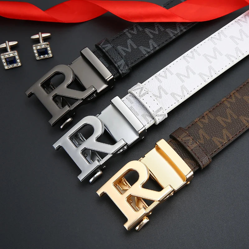 New Top material genuine leather cowhide men's belt, fashionable and versatile business belt for men luxury brand belts
