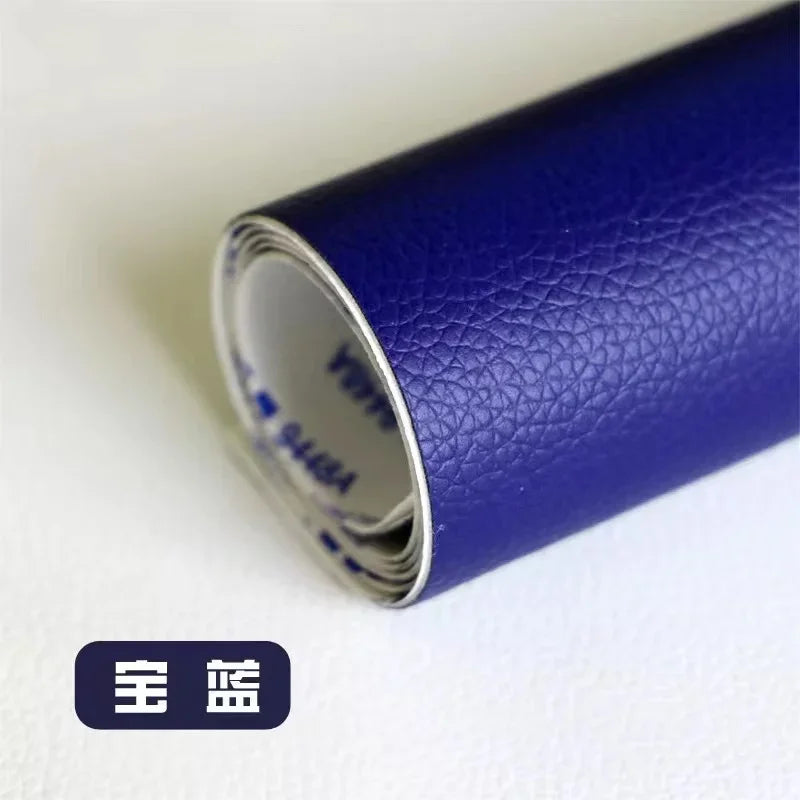 PU Artificial Faux Leather Self-adhesive Fabric for Upholstery Interior Car Seats Patches Bags Furniture Leatherette Fabrics