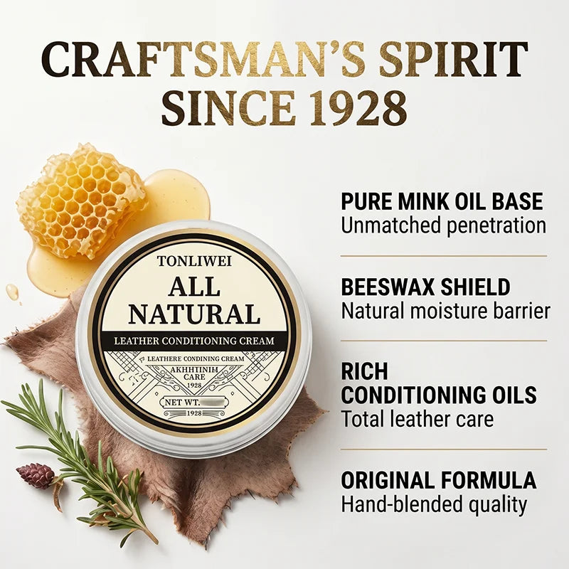 100g Leather Nourishing Mink Oil Cream Waterproof Protector Polish Softener for Smooth Luxury Leather Boots Jackets Handbags