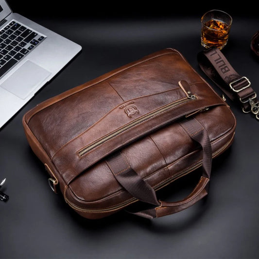 Laptop Bag 16 Inch Leather Briefcase Vintage Messenger Bag for Men Large Crossbody Shoulder  Computer Bag  for Work, Business