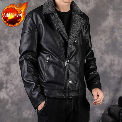 Leather Jacket for Men Slim Fit Thin New In Man Suits and Blazers Trendy 2025 Elegant High Quality Coats Fashionable Menswear