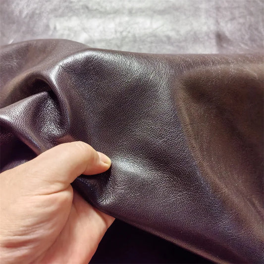 0.8/1mm Brown Oil Wax Sheepskin. First Layer Leather. Real Leather Fabric. Manual DIY For Bag Leather Repair. Whole Sheepskin