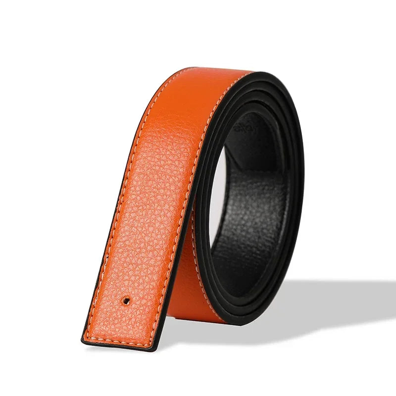 Belts No Buckle Men Women Unisex High Quality Pin Smooth Buckle Male Straps Without Buckle  PU Leather Waistband No Buckle 3.8cm