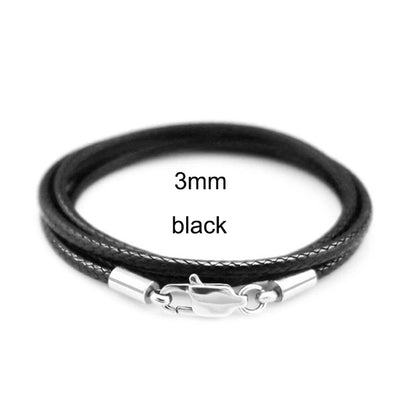 Braided Leather Cord for DIY Lanyard Pendant Necklace Making String Rope Thread Jewelry Making Stainless Steel Lobster Clasp