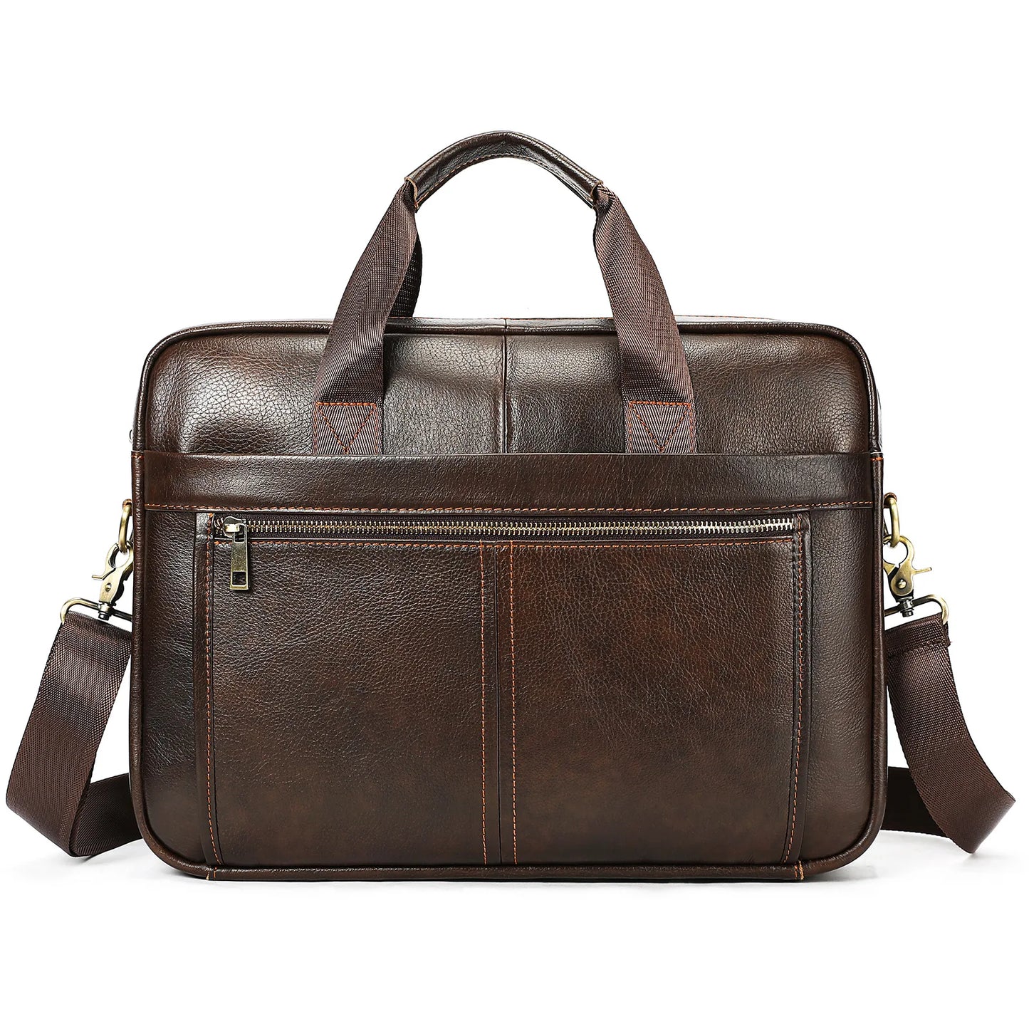 Men's Fashionable Genuine Leather Business Briefcase with Large Capacity151-inch laptop handbag made of top-grade cowhide