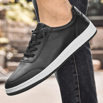 Fashion Brand Men's Sports Leisure Shoes Summer Breathable Men's Genuine Leather Shoes Office Business Formal Shoes Thick Sole