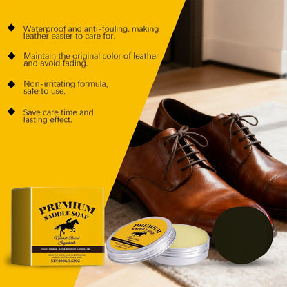 Leather Shoe Cleaner Saddle Soap Premium Shoe Care Soap To Deep Clean Condition Restore and Protect Leather Shoes and Boots