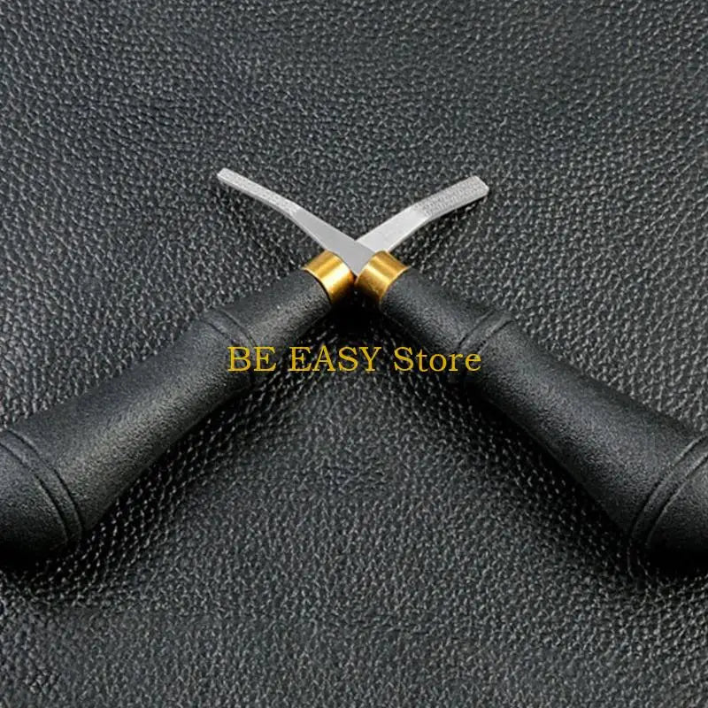 E28F Rougher Leather-Craft Hand Tool Stainless Steel Leathercraft Tools-Leather Beveler Tool for DIY Leather-Crafts
